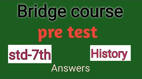std7th|History|Bridge course23|Pre test|Answers|Urdu medium|