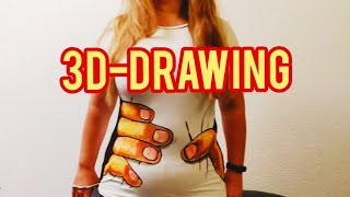 3D T-shirt Painting. 3D T-shirt Ausmalen. Pintura 3D camiseta Рисую футболку 3Д.