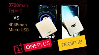 Realme Vs OnePlus charging test || VOOC Vs DASH || 4000 mah (micro USB) Vs 3700 mah(type C)
