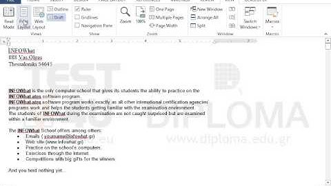 Change the view of the document into Print Layout.