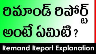 Remand Report Meaning In Telugu | Juducial Remand In Telugu | Police Custody
