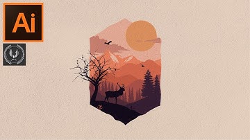 Adobe Illustrator CC Tutorial - How to Make a Beautiful Landscape Background Design