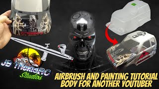 Custom painted Terminator RC body: How to paint/airbrush realistic flames: Airbrush and rattle can.