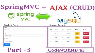 Using Spring MVC + MySQL + Hibernate + JSP + AJAX (CRUD) [Step By Step] PART - 3 | CodeWithNaval