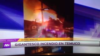 Gigantesco incendio en mercado municipal Temuco