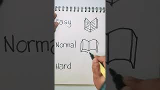 How to draw a book from easy to hard tutorial. #shorts.
