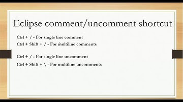 Eclipse comment/uncomment shortcut