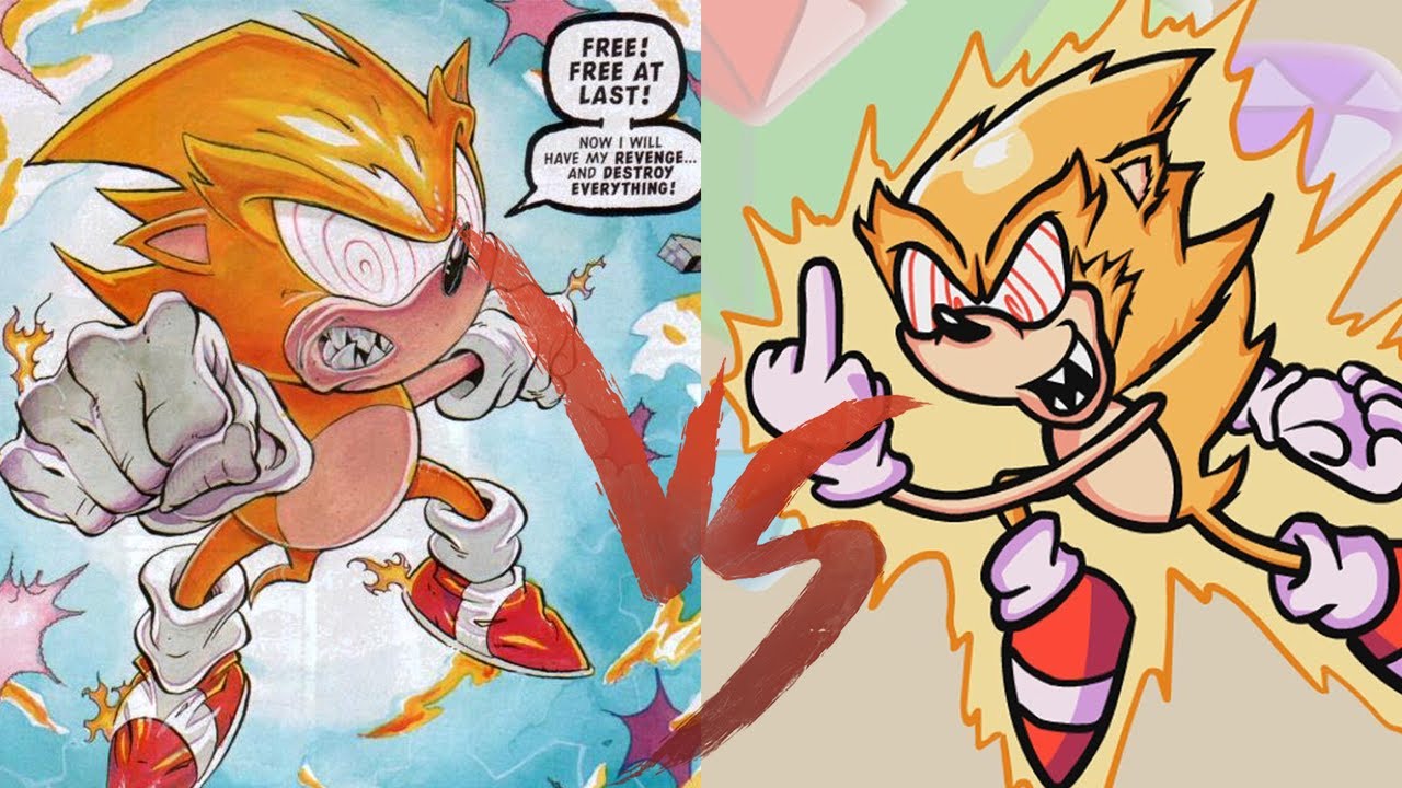 Decided to make a thumbnail and OST art for a Match-up I really like,  Fleetway Super Sonic vs Sonic.EXE! : r/DeathBattleMatchups