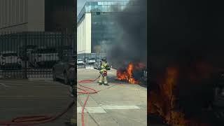 Full video on my channel!#Carfire #houstonfire #hfd #firedepartment #firedept #firefighters