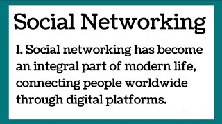 Social Networking 10 lines Essay in English by Smile Please World