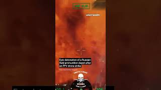 Epic Detonation of Russian Field Ammunition Depot After FPV Strike #warinukraine