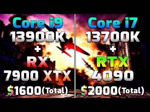 Core i9 13900K + RX 7900 XTX vs Core i7 13700K + RTX 4090 | PC Gameplay Tested in 12 Games