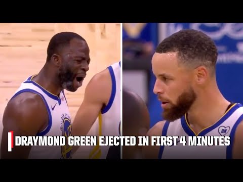 DRAYMOND GREEN EJECTED in under 4 minutes  Steph Curry shakes his head  NBA on ESPN