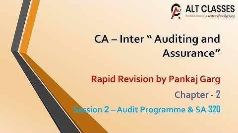 Inter Audit - Rapid Revision - Chapter 2 (Session 2)