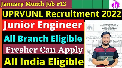 UPRVUNL Junior Engineer Recruitment 2022 | All Branch | No Experience | UPRVUNL JE Recruitment 2022