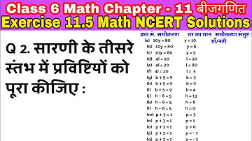 Class 6 Ex 11.5 Q 2 | बीजगणित |Chapter 11 | Exercise 11.5 |Math in Hindi | Math NCERT Solution