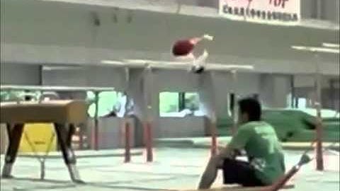 Parallel Bars Cast to Upper Arm Hang Gymnastics Video