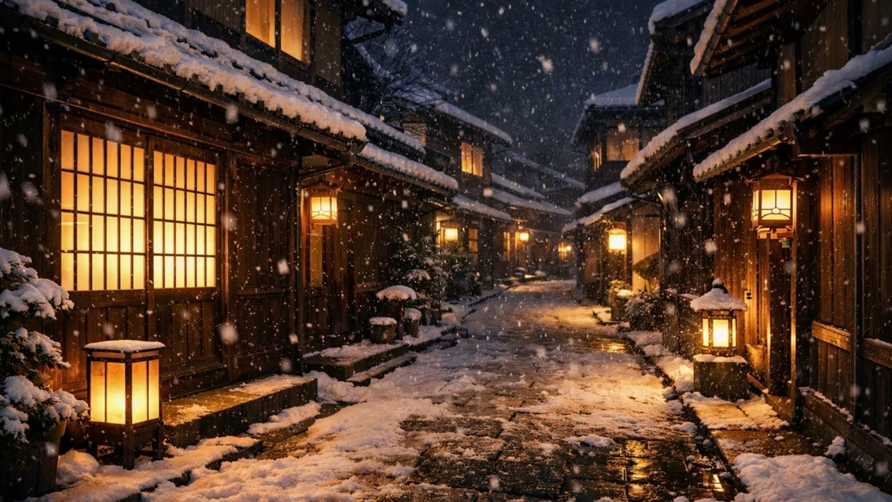 雪の京都・町家の夜｜静かな時間のための和風BGM ｜Kyoto Snow Night | Japanese Zen Ambient Space