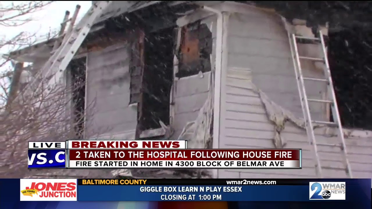 Two people taken to hospital after house fire in Overlea - YouTube