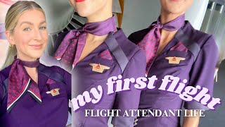 MY FIRST FLIGHT // FLIGHT ATTENDANT LIFE