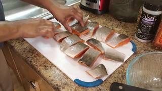 How to Clean up your Salmon Fish  Fillet Jamaican Style Criefarmywife Tv