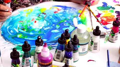 Demonstration: Georgina Hart -Matisse Inks, Mixed Media -Part 1