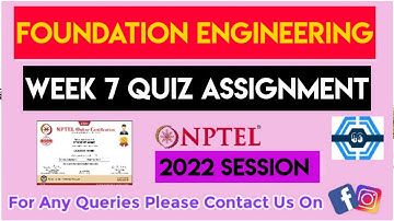 Foundation Engineering Week 7 Quiz Assignment Solution | NPTEL 2022 | SWAYAM