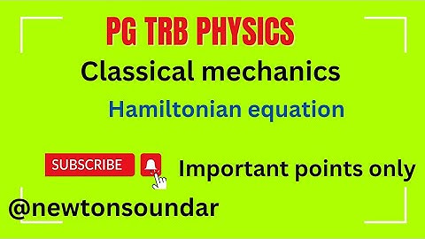 Pg trb physics #classical mechanics # Hamiltonian equation # in tamil
