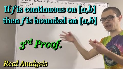Prove if f is continuous on [a,b], then f is bounded on [a,b] (Third Proof) (ILIEKMATHPHYSICS)