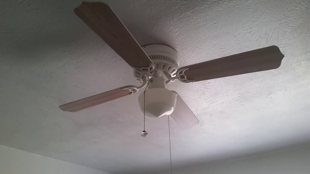 Two ceiling fans in my apartment running YouTube