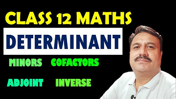 CLASS 12 MATHS | CHAPTER 4 | MINORS COFACTORS ADJOINT INVERSE | MATRIX METHOD | LECTURE 2
