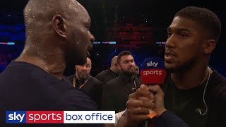 DILLIAN WHYTE & ANTHONY JOSHUA FACE OFF AFTER DEREK CHISORA KNOCK OUT!