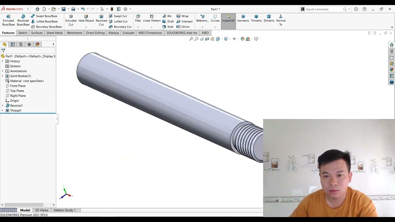 Pipe Welding Clamp Vise in SolidWorks  Project 48  M8 Handle Rod Design