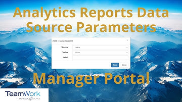 TeamWork 5 Manager Tutorial: How to Edit and Set Parameters for Analytic Report Data Sources