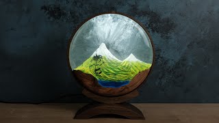 Decorative Snowy Mountains Epoxy Lamp | Epoxy resin art