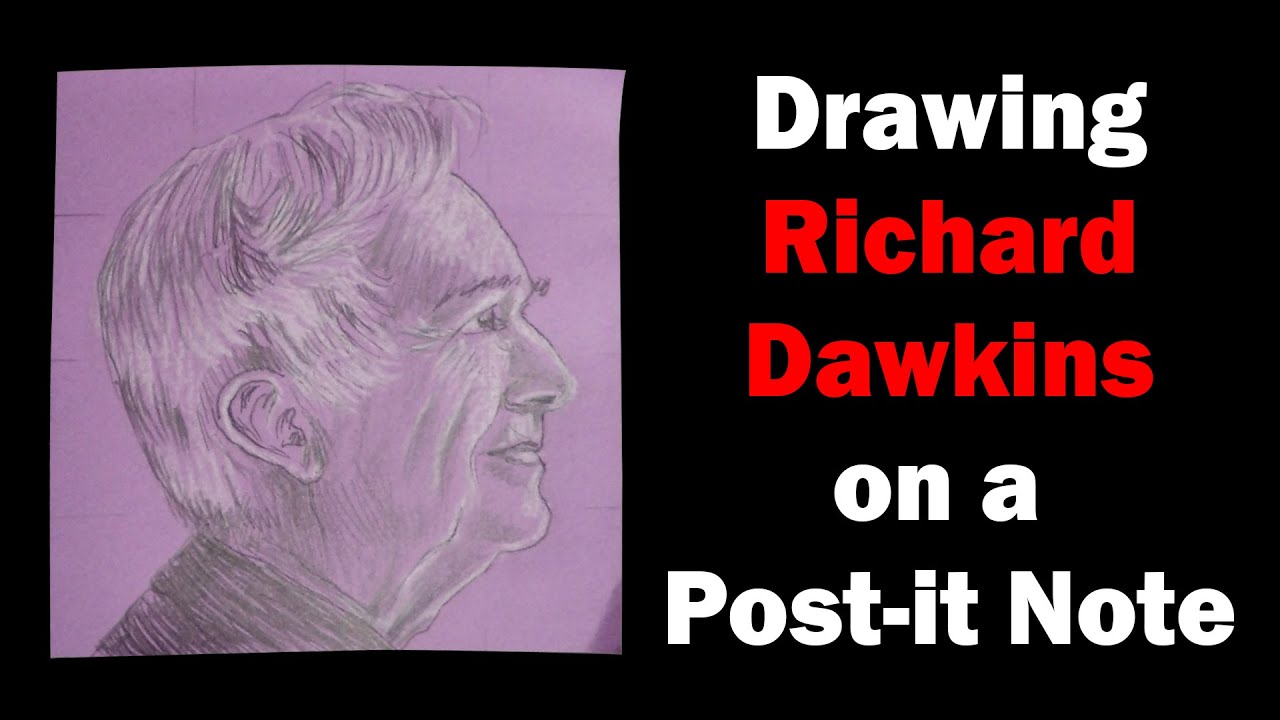 Drawing Richard Dawkins on a Post-it Note - YouTube