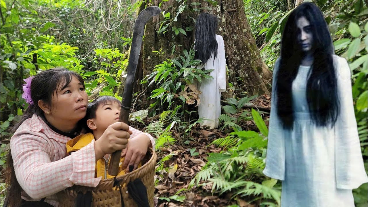 Single mother in danger in the forest - Harvesting a sweet orange garden to sell