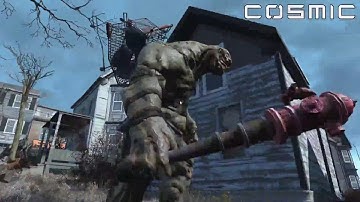 Fallout 4 Battle #2   Super Mutant Behemoth vs  Legendary Deathclaw Strongest enemies