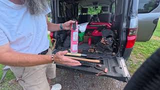 Showing my basic cutting tools for my adventure
