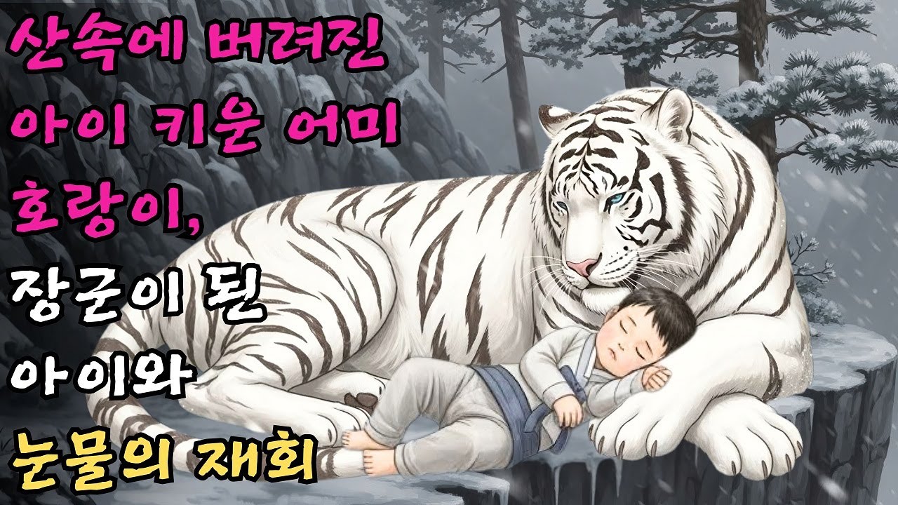 산속에 버려진 아이를 데려다 젖을 먹여 키운 어미 호랑이가 훗날 아이가 장군이 되어 찾아오자 늙은 몸을 이끌고 나와 품에 안기며 눈물 흘린 감동 사연 #야담 #민담 #전설 #설화
