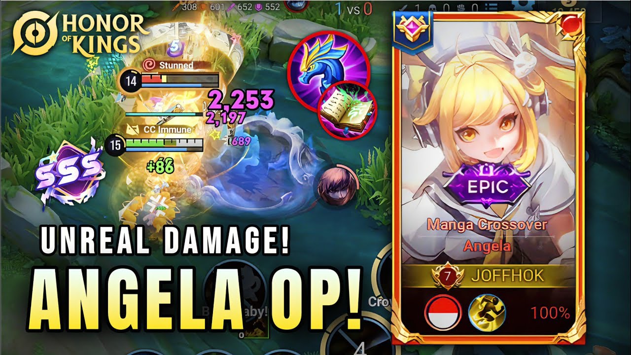 UNREAL DAMAGE! Angela Unstoppable Gameplay | Honor of Kings #honorofkings #angela