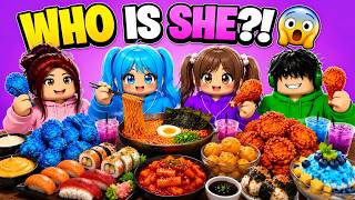 WHO IS THE BLUE GIRL?! 💙 | Roblox Mukbang with My New Friend 🍜🍗