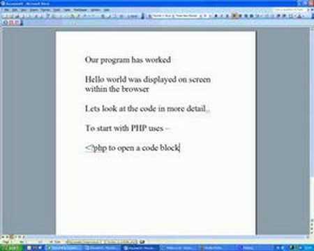PHP Tutorial - Hello World