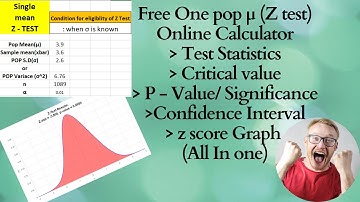 One Sample mean(Z test) Online Calculator | Hypothesis Testing | Mean Testing