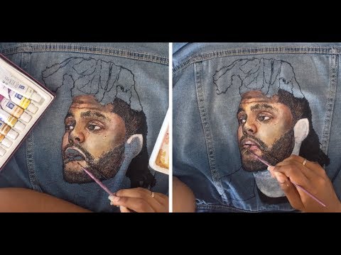 Hand Painted Custom Denim Jacket THE WEEKND 