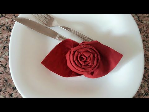 Peçete katlama,Gül şeklinde peçete katlama,peçete katlama şekilleri,peçete katlama teknikleri,napkin