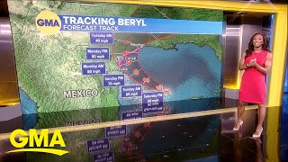 Tropical storm Beryl heads for Texas coast