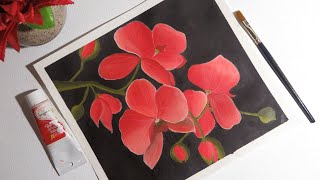 painting orchid easy acrylic