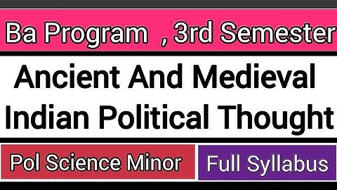 Political Science Minor.. 3rd Semester Syllabus.. Ba Program..
