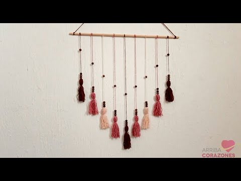 DIY: Adorno de estambre para la pared | Colgantes FÁCILES | Decoración para - YouTube